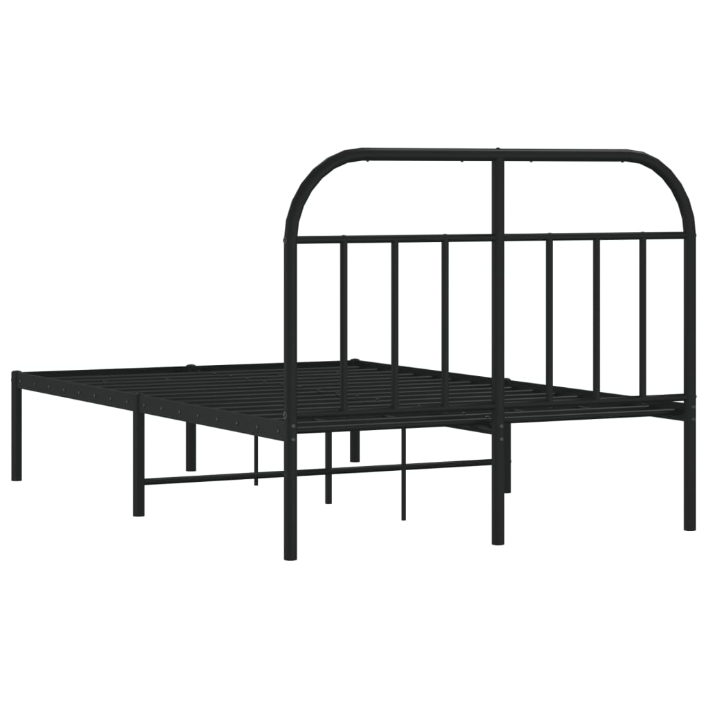 Sengeramme i metall med hodegavl svart 120x190 cm