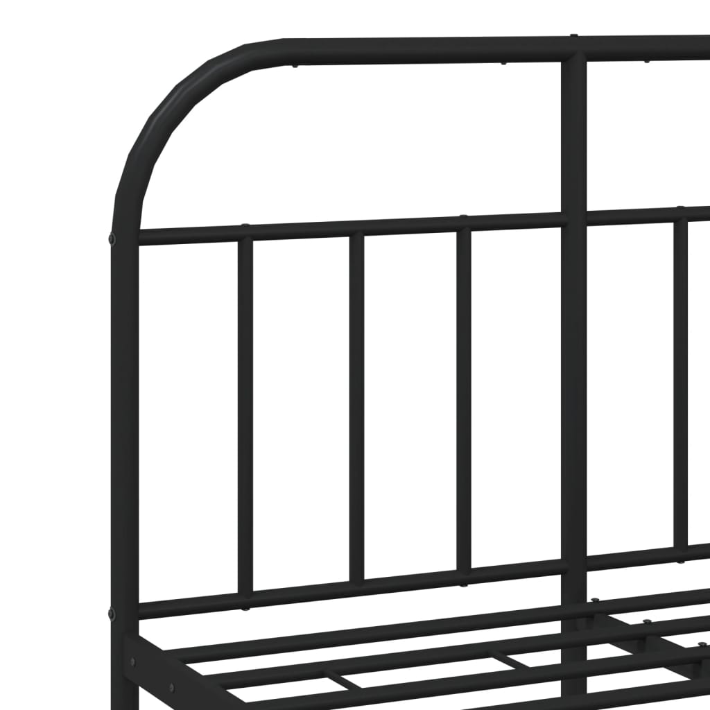 Sengeramme i metall med hodegavl svart 120x190 cm