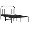 Sengeramme i metall med sengegavl svart 120x200 cm