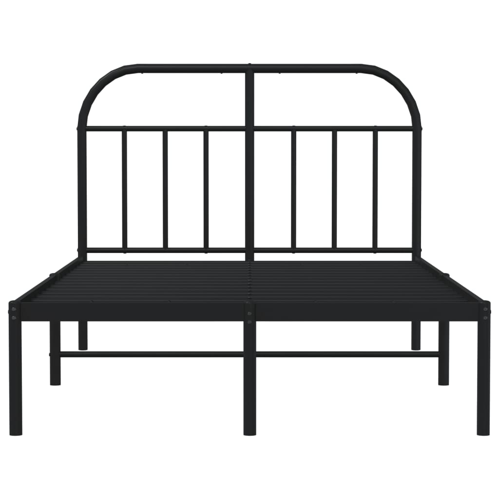 Sengeramme i metall med sengegavl svart 120x200 cm