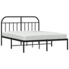 Sengeramme i metall med sengegavl svart 140x200 cm