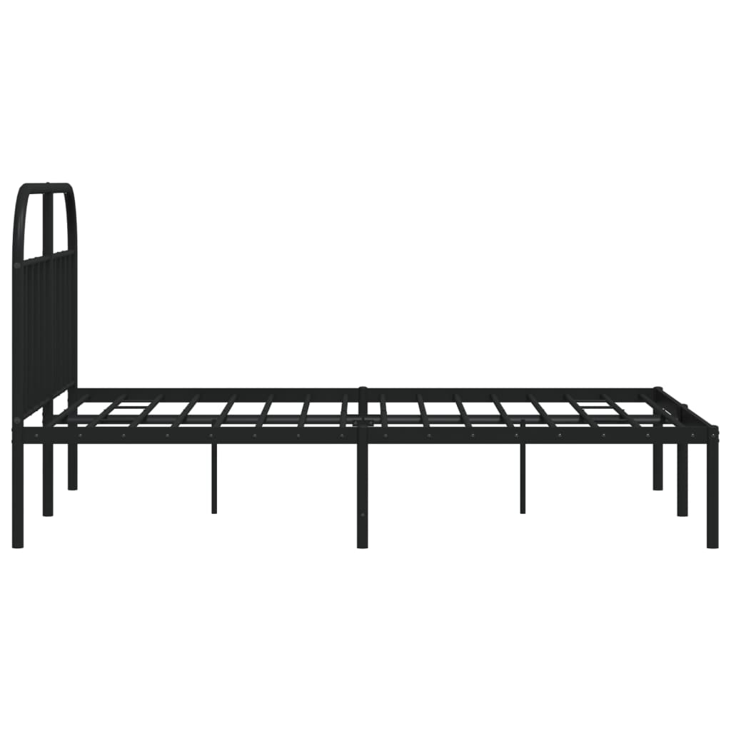 Sengeramme i metall med sengegavl svart 140x200 cm