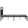 Sengeramme i metall med sengegavl svart 140x200 cm
