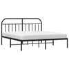 Sengeramme i metall med sengegavl svart 183x213 cm
