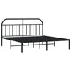 Sengeramme i metall med sengegavl svart 183x213 cm