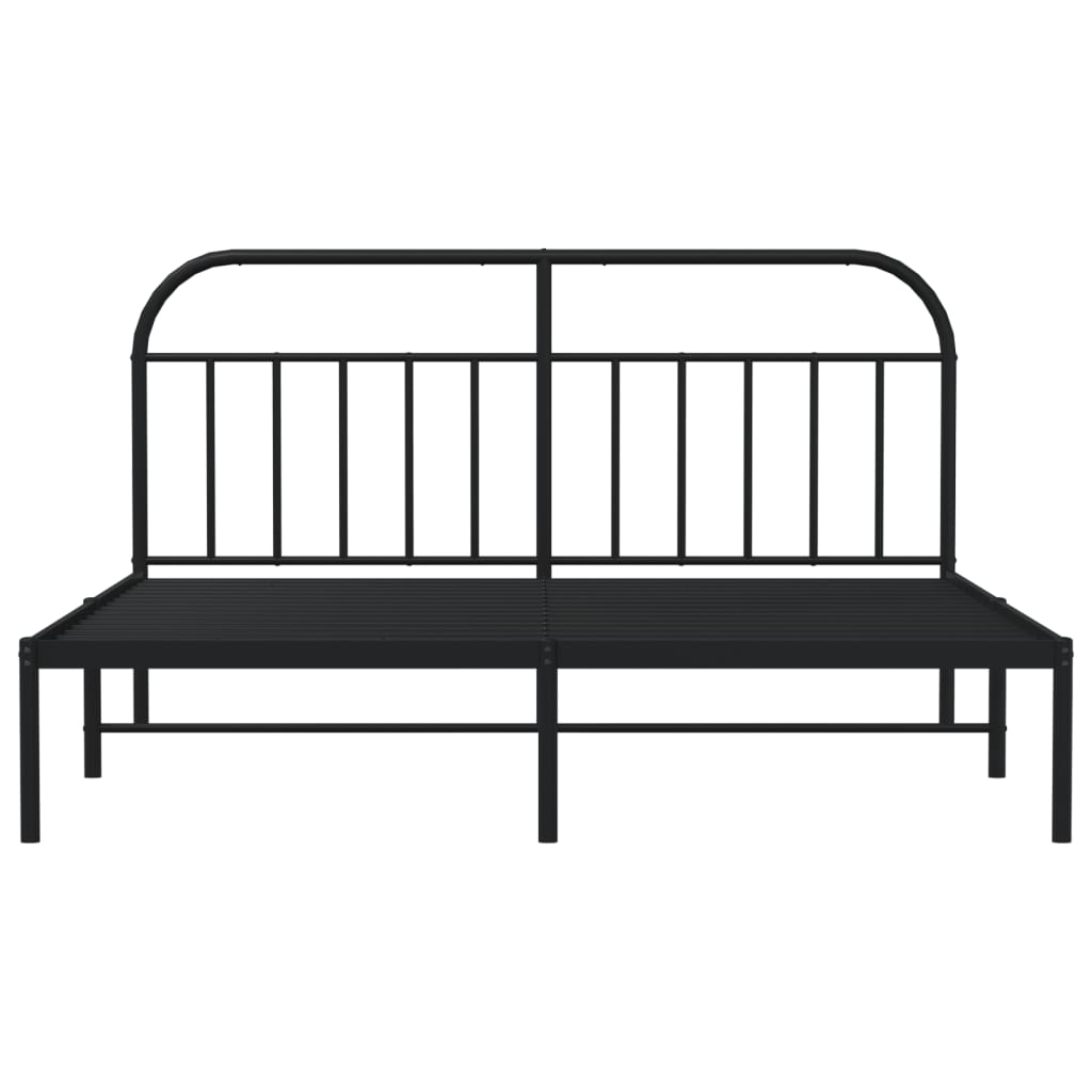Sengeramme i metall med sengegavl svart 183x213 cm