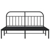 Sengeramme i metall med sengegavl svart 183x213 cm