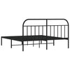Sengeramme i metall med sengegavl svart 183x213 cm