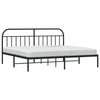 Sengeramme i metall med sengegavl svart 193x203 cm