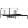 Sengeramme i metall med sengegavl svart 193x203 cm
