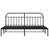 Sengeramme i metall med sengegavl svart 193x203 cm