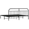 Sengeramme i metall med sengegavl svart 193x203 cm