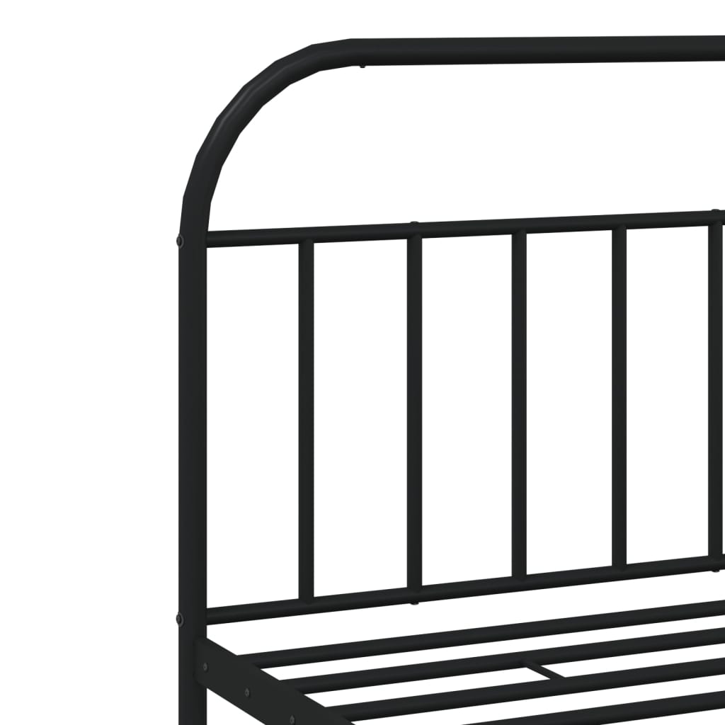 Sengeramme i metall med sengegavl svart 193x203 cm