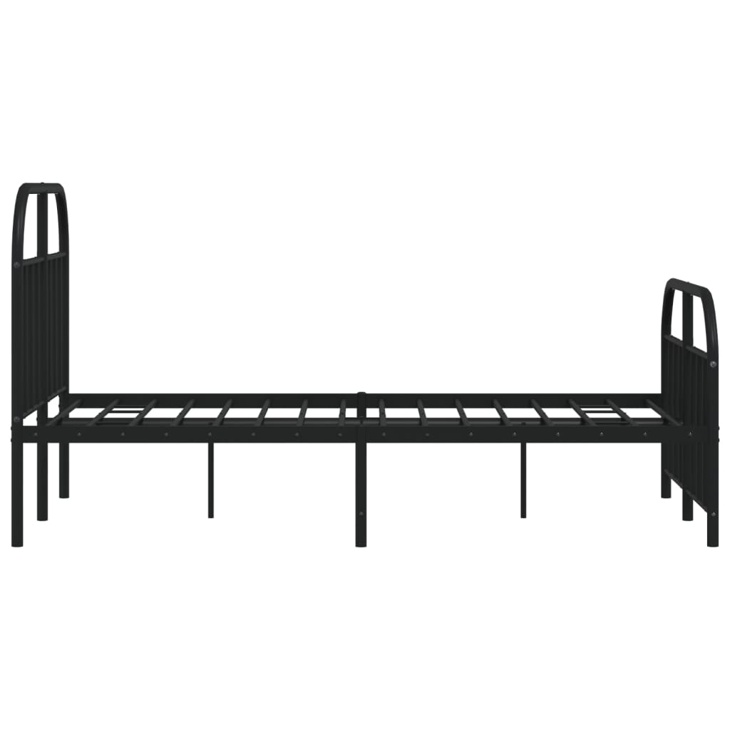 Sengeramme i metall med hode- og fotgavl svart 120x190 cm