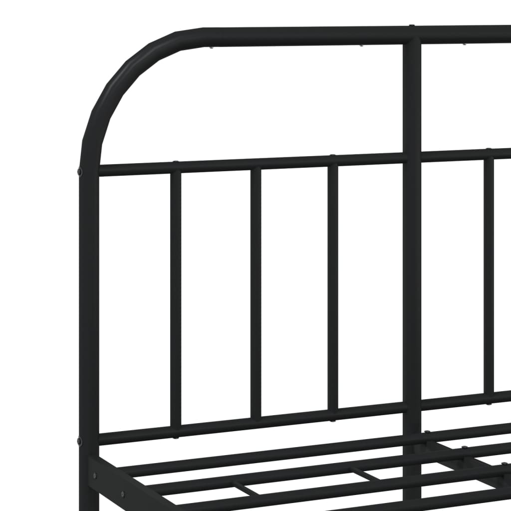 Sengeramme i metall med hode- og fotgavl svart 120x190 cm