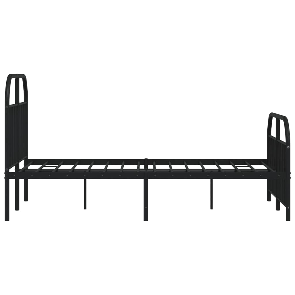 Sengeramme i metall med hode- og fotgavl svart 120x200 cm