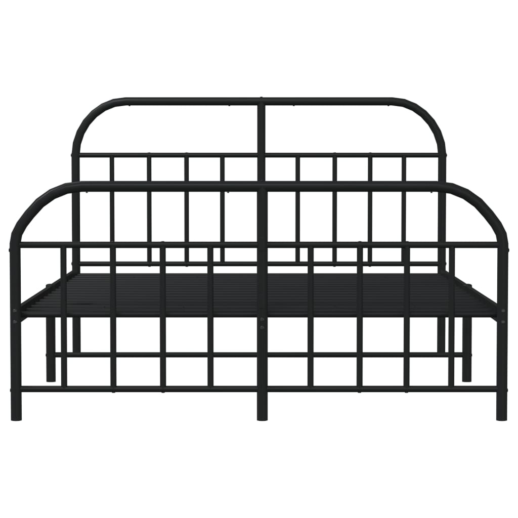 Sengeramme i metall med hode- og fotgavl svart 140x200 cm