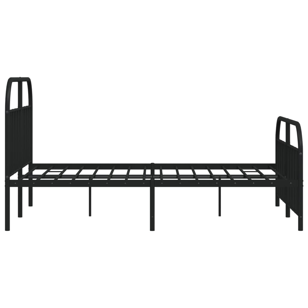 Sengeramme i metall med hode- og fotgavl svart 140x200 cm