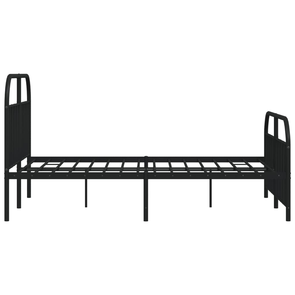Sengeramme i metall med hode- og fotgavl svart 183x213 cm