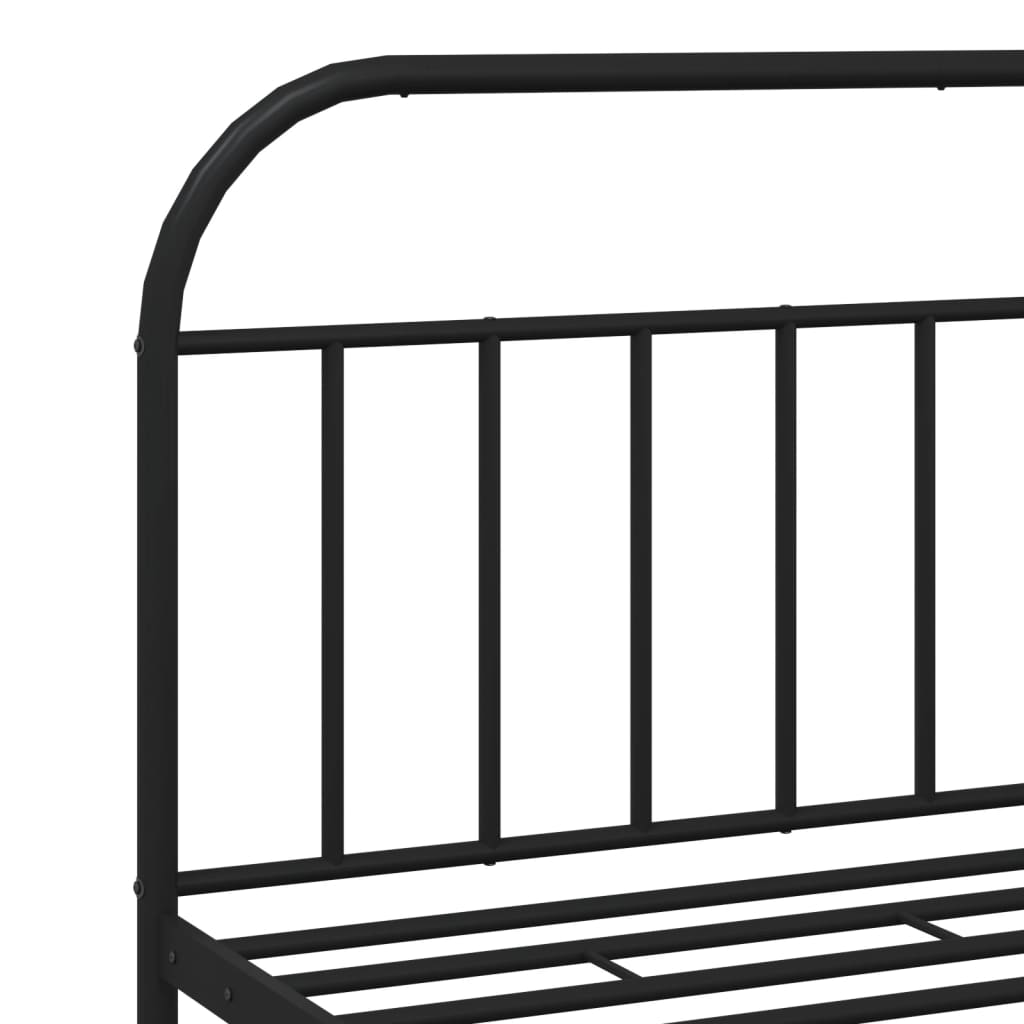 Sengeramme i metall med hode- og fotgavl svart 183x213 cm