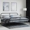 Sengeramme i metall med hode- og fotgavl svart 193x203 cm