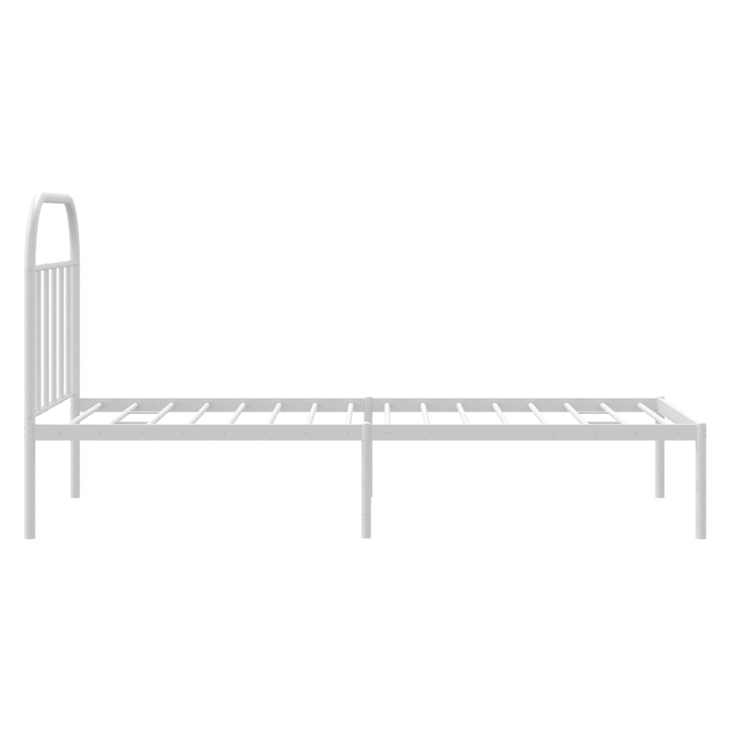Sengeramme i metall med hodegavl hvit 90x190 cm