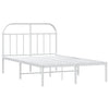 Sengeramme i metall med hodegavl hvit 135x190 cm