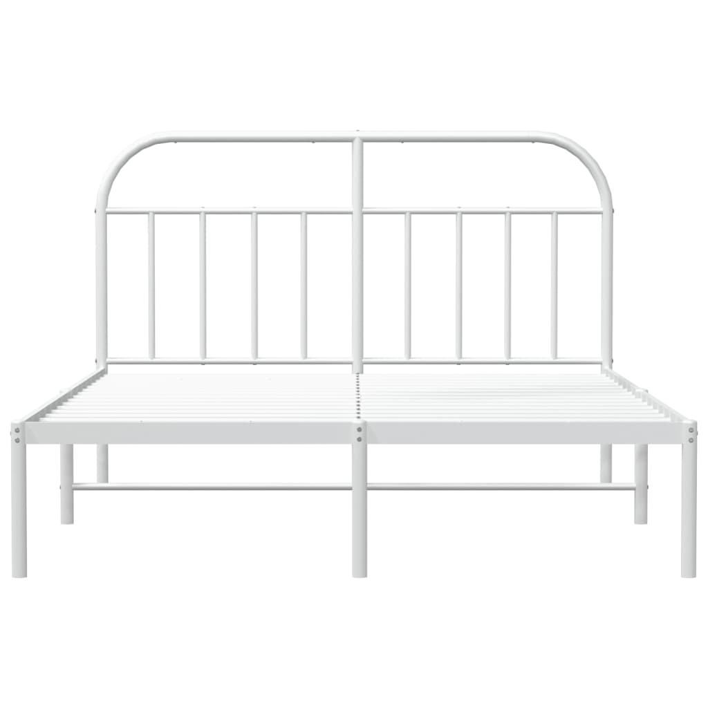 Sengeramme i metall med hodegavl hvit 140x190 cm