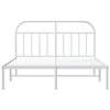 Sengeramme i metall med hodegavl hvit 140x190 cm