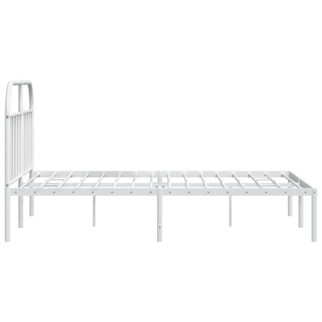 Sengeramme i metall med hodegavl hvit 140x190 cm