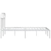 Sengeramme i metall med hodegavl hvit 140x190 cm