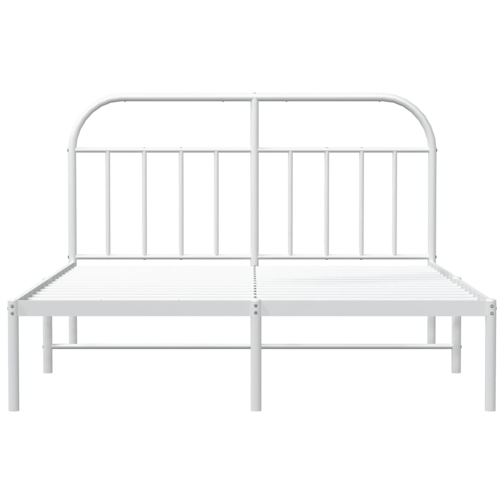 Sengeramme i metall med hodegavl hvit 140x200 cm