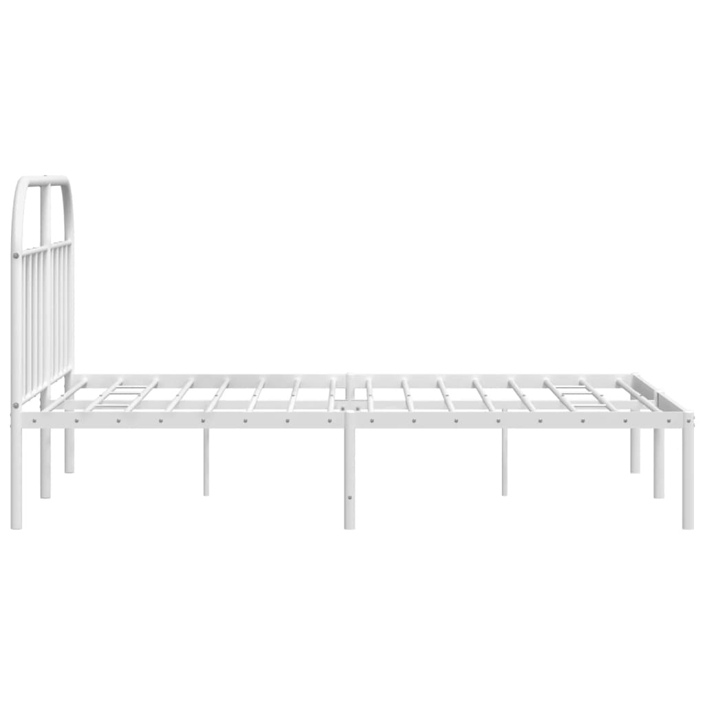 Sengeramme i metall med hodegavl hvit 140x200 cm