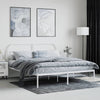 Sengeramme i metall med hodegavl hvit 183x213 cm