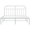 Sengeramme i metall med hodegavl hvit 183x213 cm