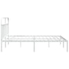 Sengeramme i metall med sengegavl hvit 200x200 cm