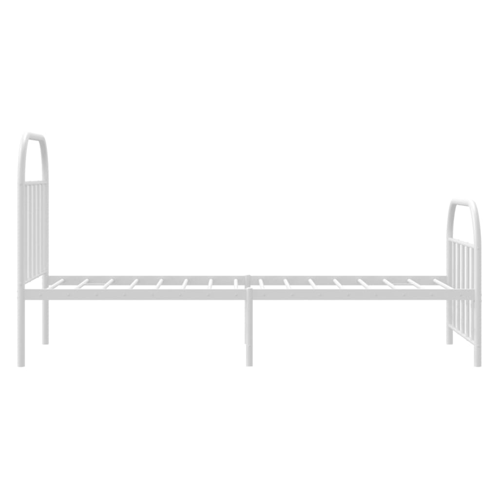 Sengeramme i metall med hode- og fotgavl hvit 90x190 cm