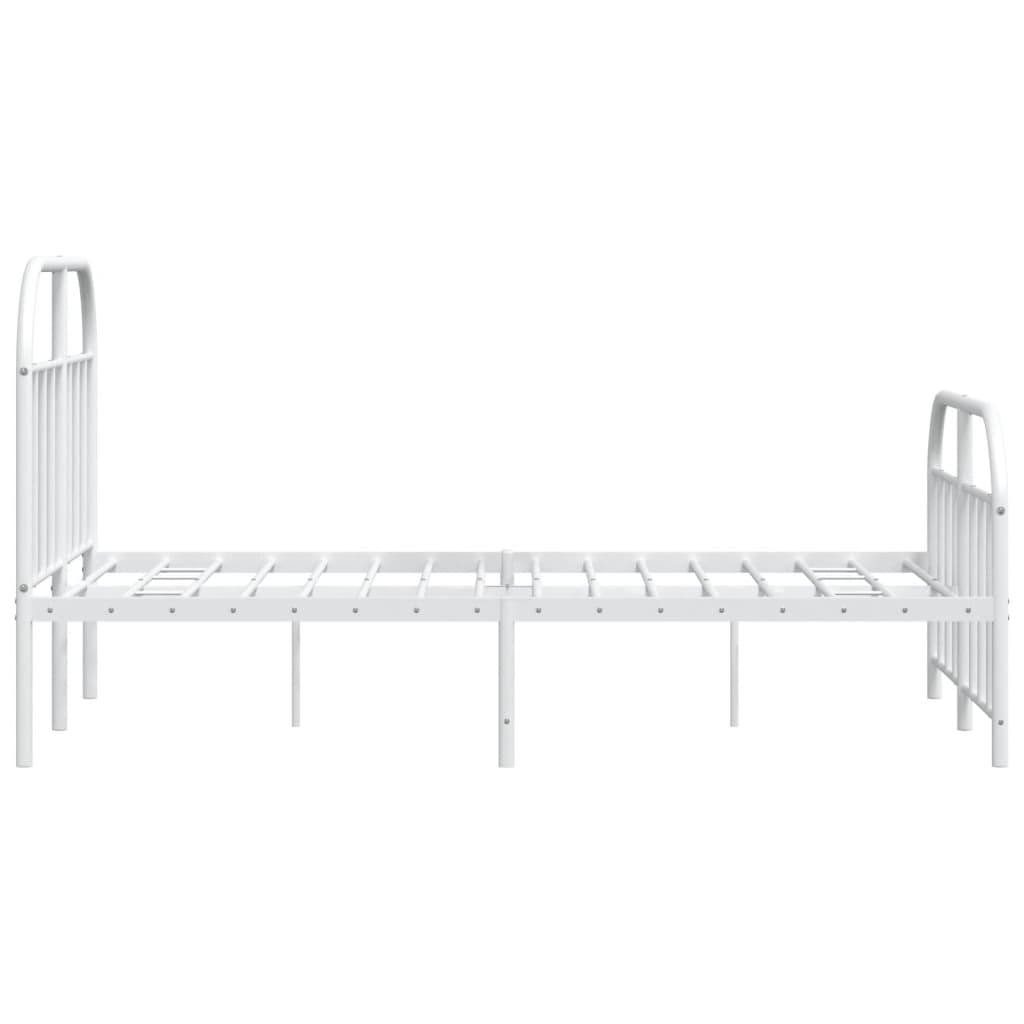 Sengeramme i metall med hode- og fotgavl hvit 120x190 cm