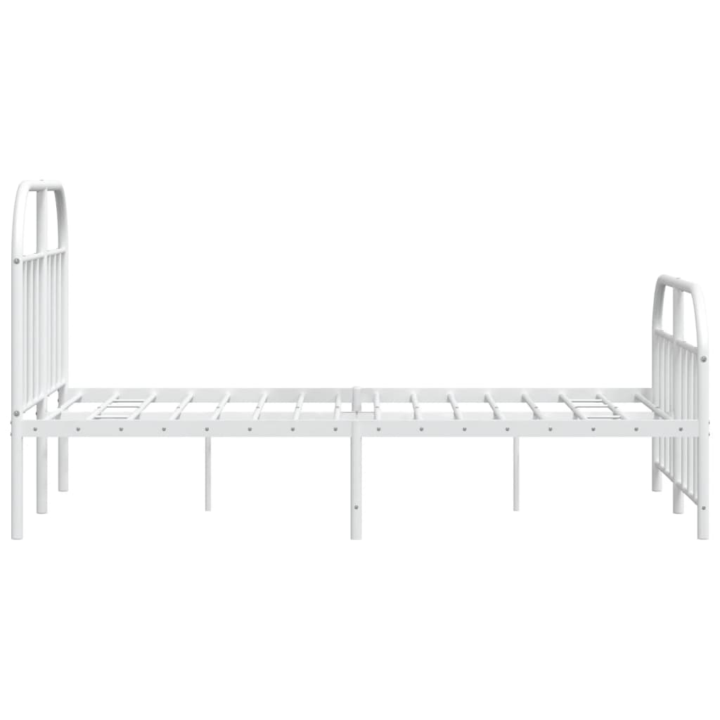Sengeramme i metall med hode- og fotgavl hvit 120x200 cm