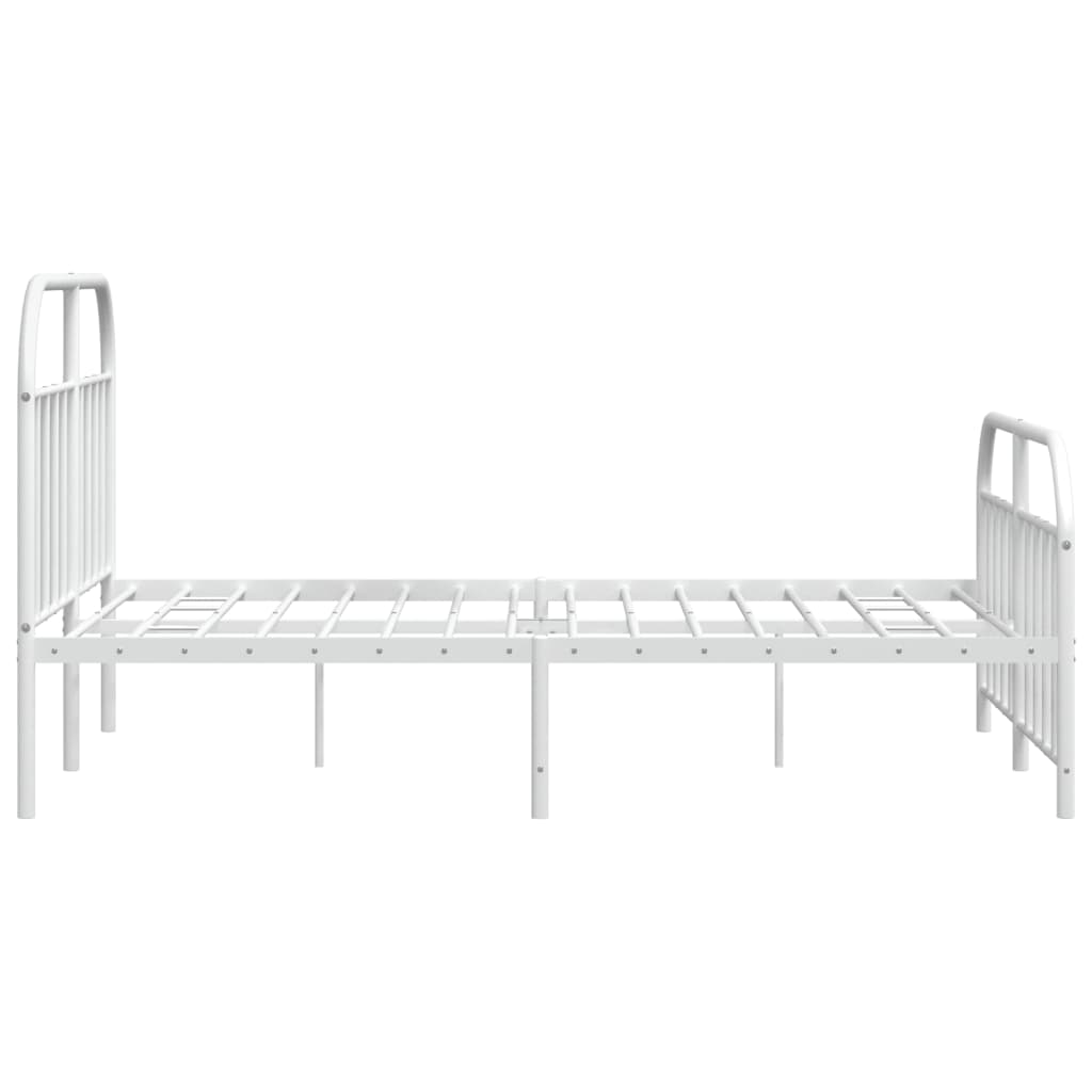 Sengeramme i metall med hode- og fotgavl hvit 135x190 cm