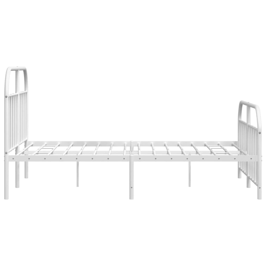 Sengeramme i metall med hode- og fotgavl hvit 180x200 cm