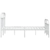 Sengeramme i metall med hode- og fotgavl hvit 183x213 cm