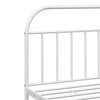 Sengeramme i metall med hode- og fotgavl hvit 193x203 cm