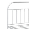 Sengeramme i metall med hode- og fotgavl hvit 200x200 cm