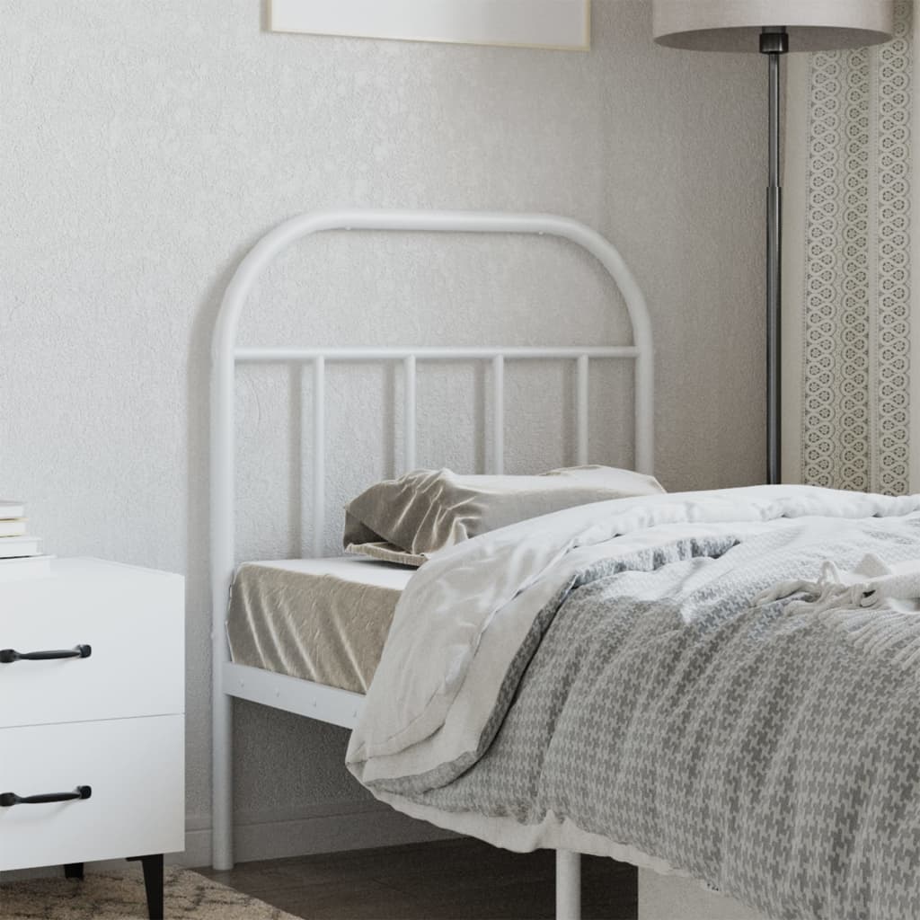 Utskiftbar sengegavl i metall hvit 75 cm
