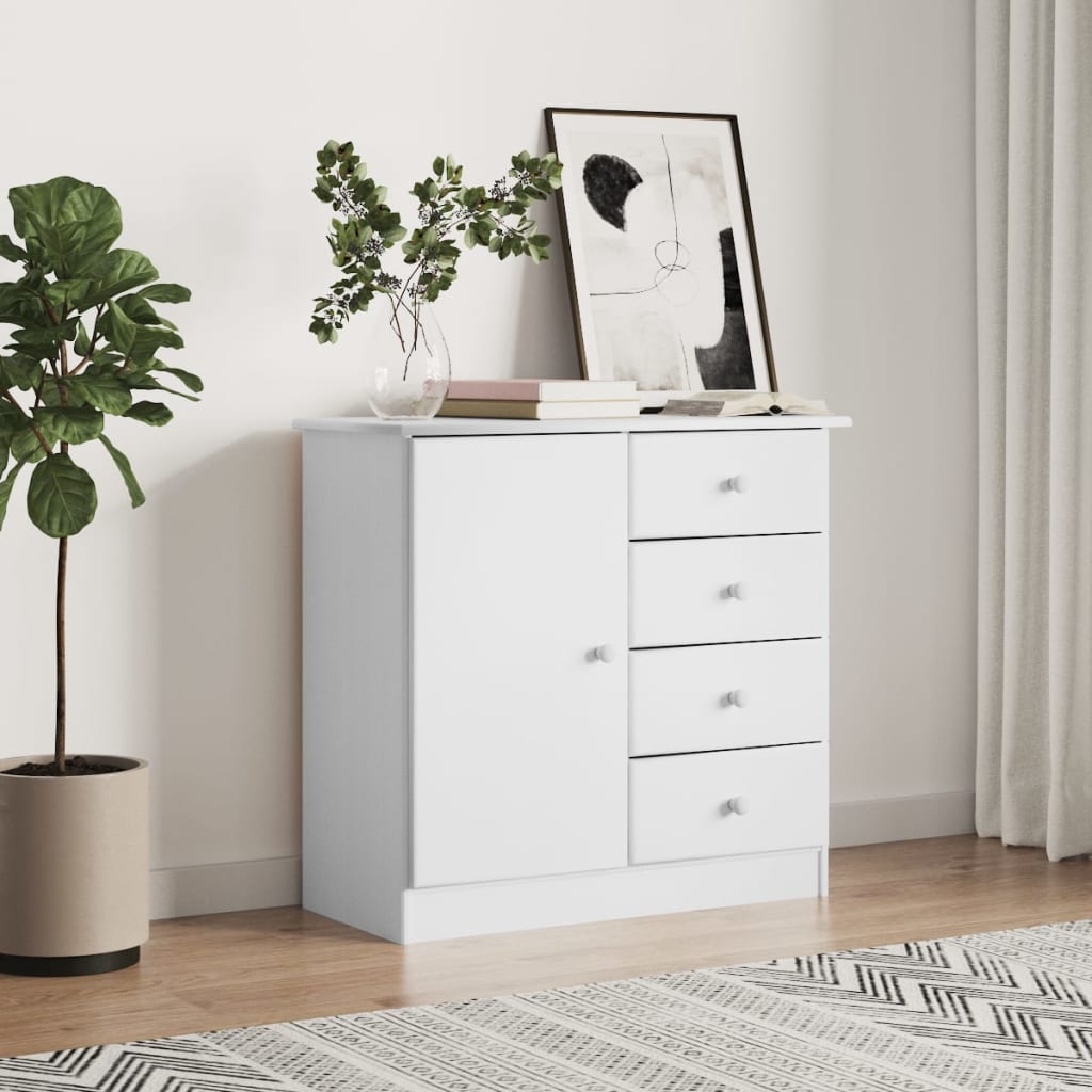 Skjenk ALTA hvit 77x35x73 cm heltre furu