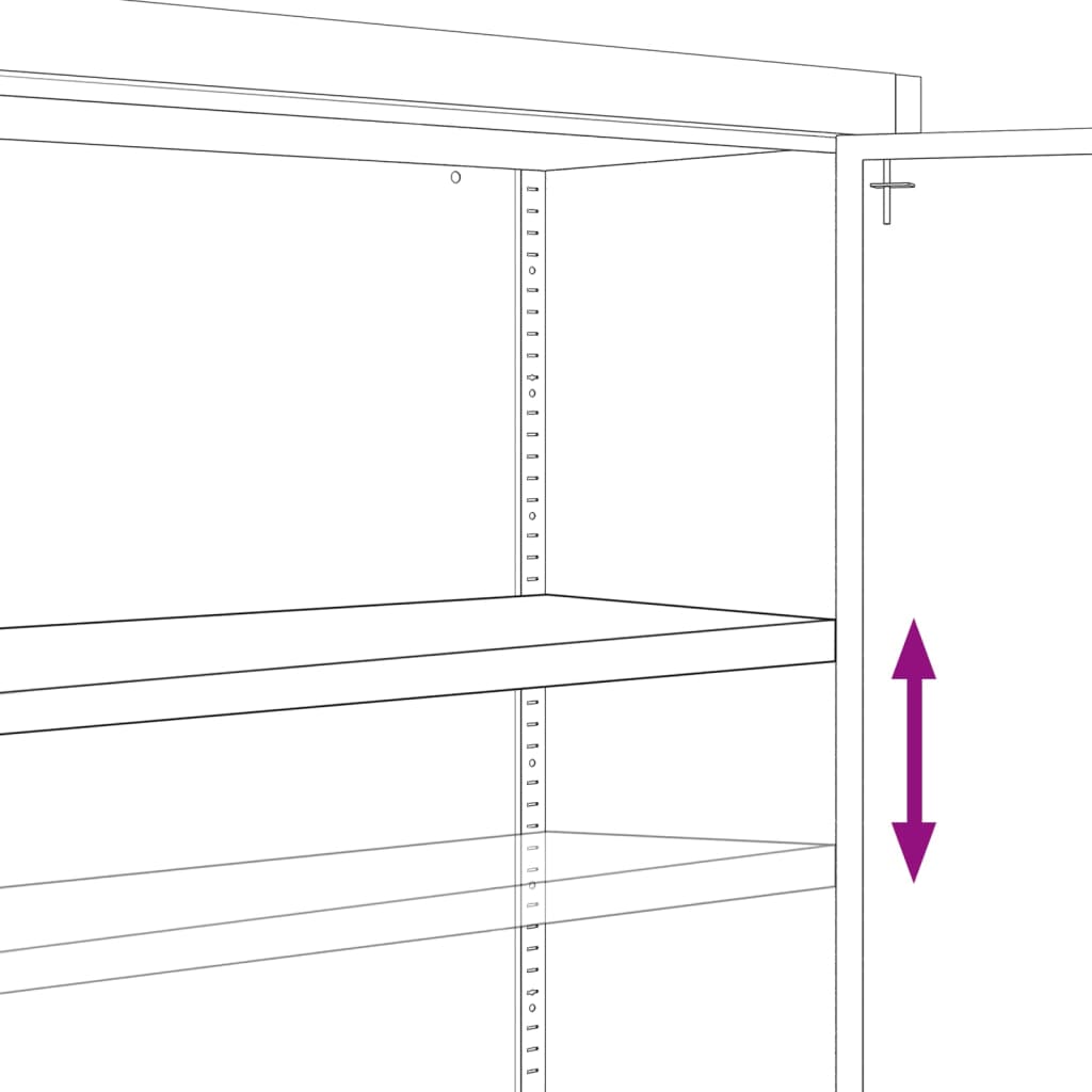 Arkivskap antrasitt 90x40x105 cm stål