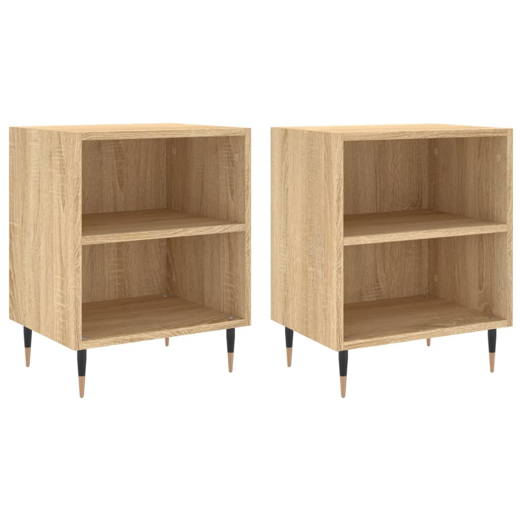 Nattbord 2 stk sonoma eik 40x30x50 cm konstruert tre