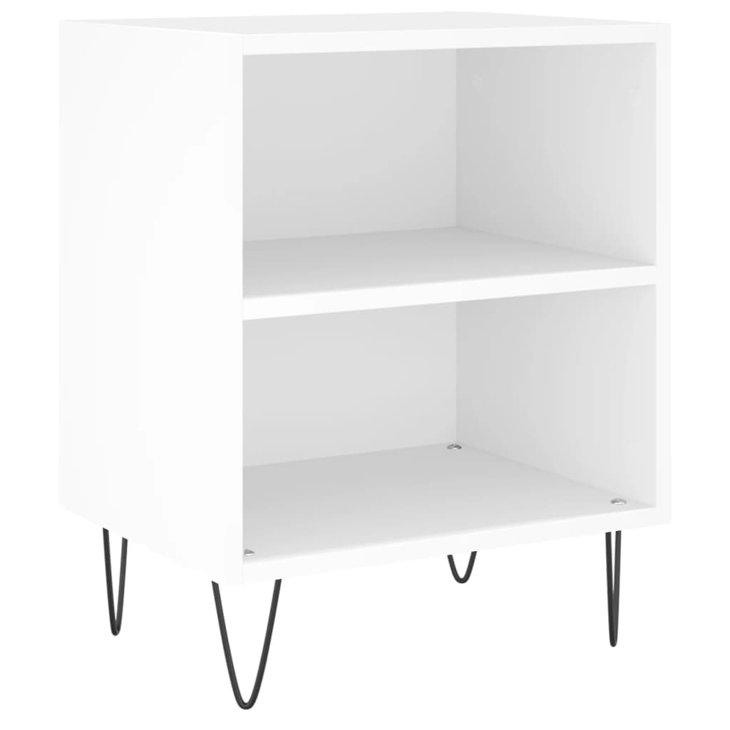 Nattbord 2 stk hvit 40x30x50 cm konstruert tre