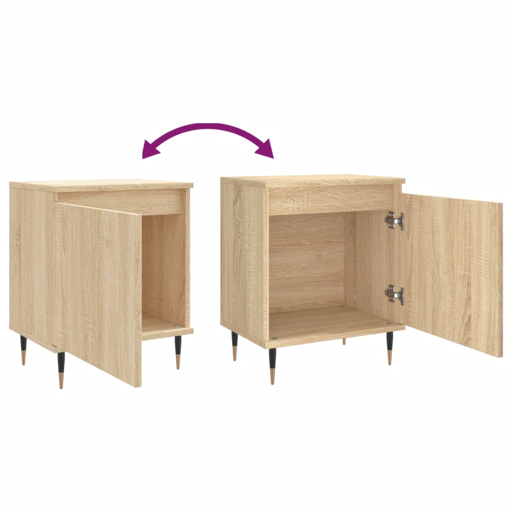Nattbord 2 stk sonoma eik 40x30x50 cm konstruert tre